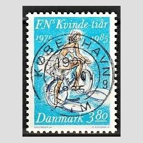 FRIM�RKER DANMARK | 1985 - AFA 839 - FN's kvinde-ti�r - 3,80 Kr. flerfarvet - Pragt Stemplet