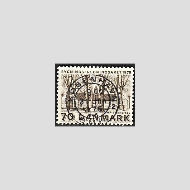 FRIMRKER DANMARK | 1975 - AFA 591 - Bygningsfredning - 70 re brun - Pragt Stemplet