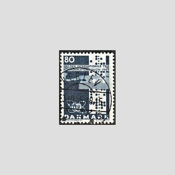 FRIMRKER DANMARK | 1965 - AFA 434 - Telekommunikation 100 r - 80 re bl - Lux Stemplet Herlev