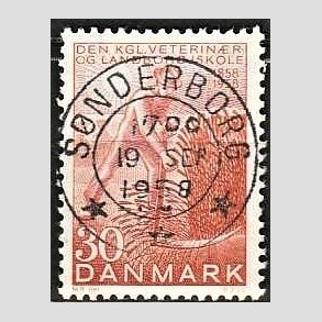 FRIMRKER DANMARK | 1958 - AFA 372 - Landbohjskolen 100 r - 30 re rd - Pragt Stemplet