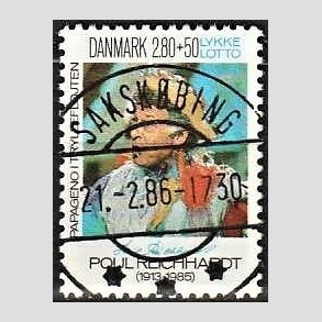 FRIMRKER DANMARK | 1986 - AFA 851 - Poul Richard - 2,80 Kr. + 50 re flerfarvet - Pragt Stemplet Sakskbing