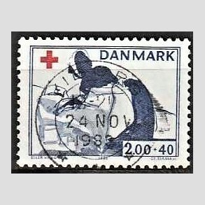 FRIMRKER DANMARK | 1983 - AFA 764 - Dansk Rde Kors - 2,00 Kr. + 40 re rd/bl - Pragt Stemplet