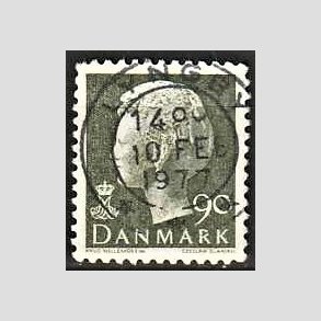 FRIMRKER DANMARK | 1976 - AFA 619 - Dronning Margrethe - 90 re sortgrn - Pragt Stemplet