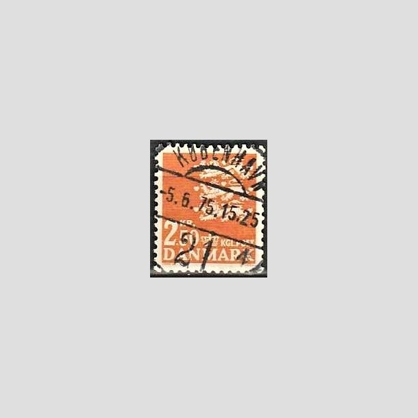 FRIMRKER DANMARK | 1972 - AFA 528 - Rigsvben 2,50 Kr. orange - Lux Stemplet