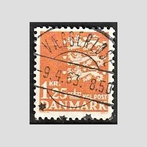 FRIMRKER DANMARK | 1962 - AFA 404 - Rigsvben 1,25 Kr. orange - Lux Stemplet