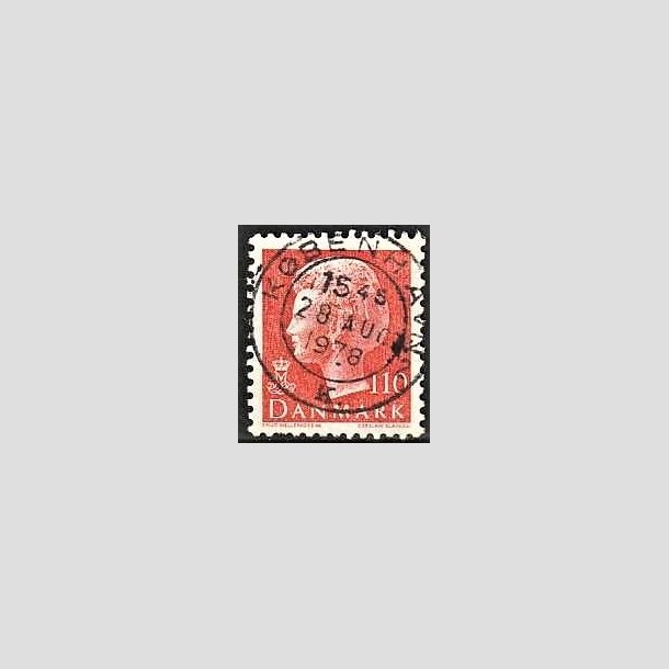 FRIMRKER DANMARK | 1978 - AFA 653 - Dronning Margrethe - 110 re orange - Pragt Stemplet