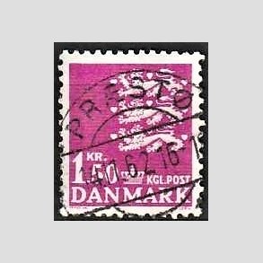 FRIMRKER DANMARK | 1962 - AFA 405 - Rigsvben 1,50 Kr. rdlilla - Pragt Stemplet