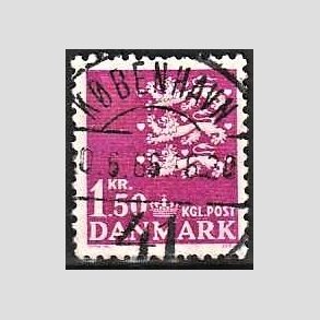 FRIMRKER DANMARK | 1962 - AFA 405 - Rigsvben 1,50 Kr. rdlilla - Pragt Stemplet