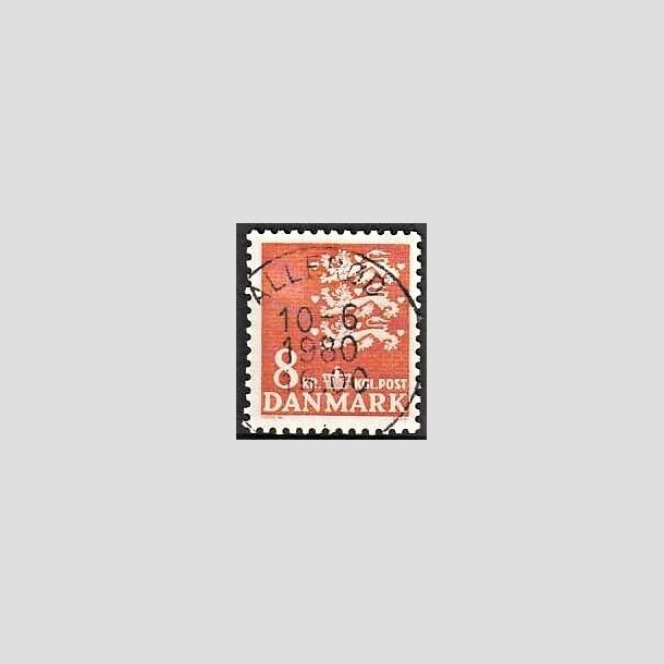 FRIMRKER DANMARK | 1979 - AFA 681 - Rigsvben 8 Kr. orange - Pragt Stemplet