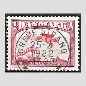 FRIM�RKER DANMARK | 1981 - AFA 739 - Flyvning - 1,60 Kr. r�d - Pragt Stemplet Greve Strand
