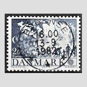 FRIM�RKER DANMARK | 1981 - AFA 728 - Folklore - 2,00 Kr. bl� - Pragt Stemplet