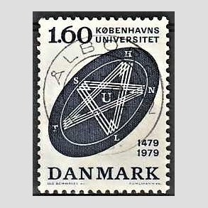 FRIM�RKER DANMARK | 1979 - AFA 674 - K�benhavns Universitet 500 �r - 1,60 Kr. bl� - Lux Stemplet �lborg
