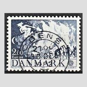 FRIM�RKER DANMARK | 1981 - AFA 728 - Folklore - 2,00 Kr. bl� - Pragt Stemplet