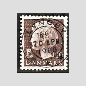 FRIMRKER DANMARK | 1979 - AFA 677 - Dronning Margrethe - 110 re brun - Pragt Stemplet