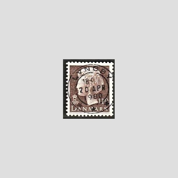 FRIMRKER DANMARK | 1979 - AFA 677 - Dronning Margrethe - 110 re brun - Pragt Stemplet