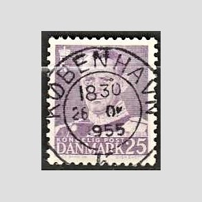 FRIMRKER DANMARK | 1955 - AFA 360 - Fr. IX 25 re violet - Lux Stemplet