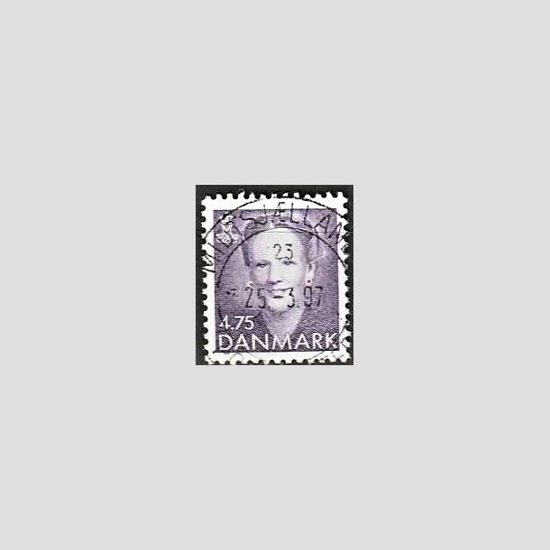 FRIMRKER DANMARK | 1992 - AFA 1018 - Dronning Margrethe - 4,75 Kr. violet - Pragt Stemplet