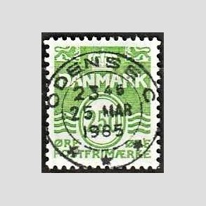 FRIM�RKER DANMARK | 1985 - AFA 819 - B�lgelinie - 250 �re lysgr�n - Pragt Stemplet