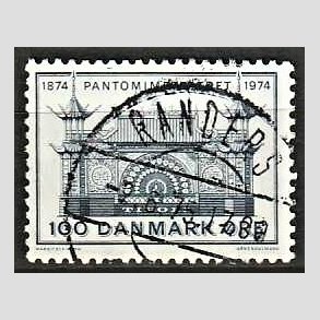 FRIM�RKER DANMARK | 1974 - AFA 565 - Pantomimeteateret 100 �r - 100 �re bl� - Pragt Stemplet