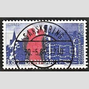 FRIM�RKER DANMARK | 1986 - AFA 860 - Venskabsbyer - 3,80 Kr. r�d/bl� - Pragt Stemplet