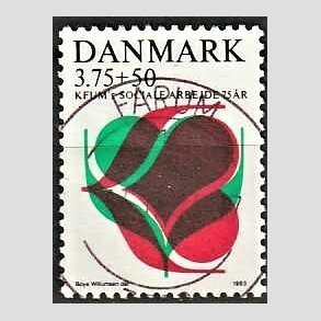 FRIMRKER DANMARK | 1993 - AFA 1052 - KFUM 75 r. - 3,75 Kr. + 50 re rd/grn/sort - Pragt Stemplet