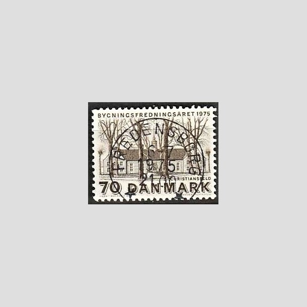 FRIMRKER DANMARK | 1975 - AFA 591 - Bygningsfredning - 70 re brun - Pragt Stemplet