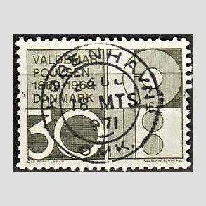 FRIM�RKER DANMARK | 1969 - AFA 490 - Valdemar Poulsen - 30 �re olivgr�n - Pragt Stemplet