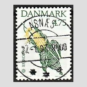 FRIM�RKER DANMARK | 1992 - AFA 1015 - Europam�rke Columbus - 4,75 Kr. gr�n/gul - Pragt Stemplet