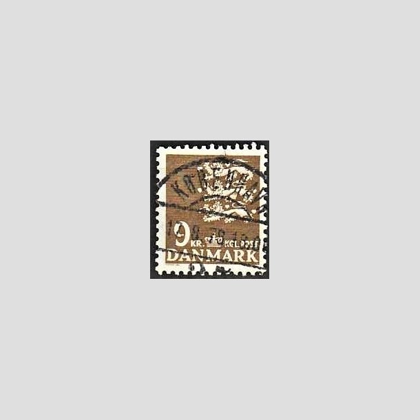 FRIMRKER DANMARK | 1977 - AFA 648 - Rigsvben 9 Kr. olivenbrun - Lux Stemplet