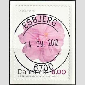 FRIM�RKER DANMARK | 2012 - AFA 1715 - Efter�rsblomster - 8,00 Kr. flerfarvet - Pragt Stemplet