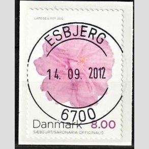 FRIM�RKER DANMARK | 2012 - AFA 1715 - Efter�rsblomster - 8,00 Kr. flerfarvet - Pragt Stemplet