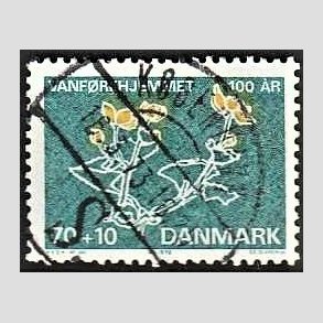 FRIMRKER DANMARK | 1972 - AFA 531 - Vanfrehjemmet 100 r - 70 + 10 re grn/gul - Lux Stemplet