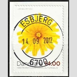 FRIM�RKER DANMARK | 2012 - AFA 1717 - Efter�rsblomster - 14,00 Kr. flerfarvet - Pragt Stemplet