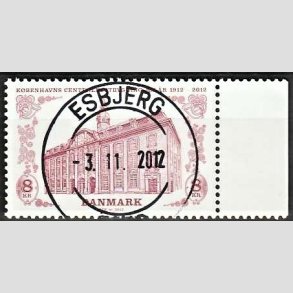 FRIM�RKER DANMARK | 2012 - AFA 1719A - Centralpostbygningen - 8,00 Kr. flerfarvet - Pragt Stemplet