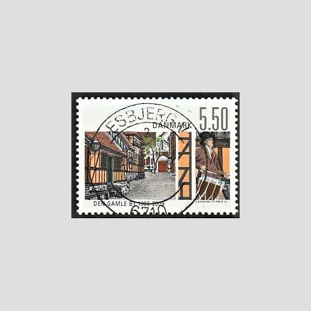 FRIMRKER DANMARK | 2009 - AFA 1563 - Den gamle by - 5,50 Kr. flerfarvet - Pragt Stemplet