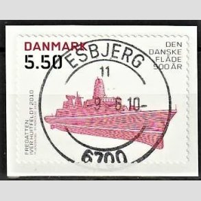 FRIMRKER DANMARK | 2010 - AFA 1620E - Den Danske flde 500 r - 5,50 Kr. Iver Huitfeldt - Pragt Stemplet Esbjerg