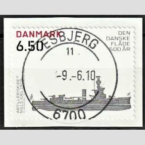FRIMRKER DANMARK | 2010 - AFA 1621E - Den Danske flde 500 r - 6,50 Kr. Niels Juel - Pragt Stemplet
