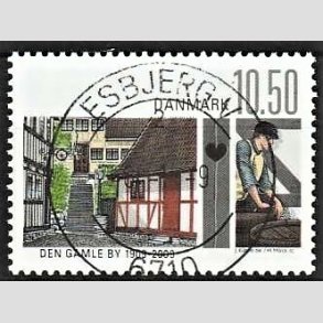 FRIM�RKER DANMARK | 2009 - AFA 1566 - Den gamle by - 10,50 Kr. flerfarvet - Pragt Stemplet