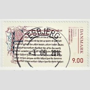 FRIM�RKER DANMARK | 2014 - AFA 1791 - H�ndskrifter - 9,00 Kr. Sj�llandske lov - Pragt Stemplet