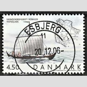 FRIM�RKER DANMARK | 2004 - AFA 1400 - Vikingeskibsmuseet - 4,50 Kr. Testsejlads - Pragt Stemplet Esbjerg