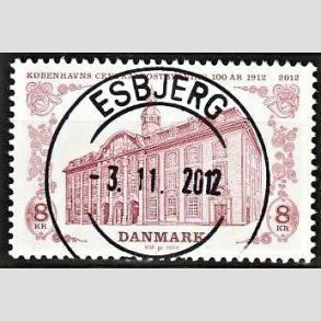 FRIM�RKER DANMARK | 2012 - AFA 1719A - Centralpostbygningen - 8,00 Kr. flerfarvet - Pragt Stemplet Esbjerg