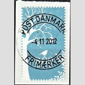 FRIM�RKER DANMARK | 2012 - AFA 1722a - Vinter - 8,00 Kr. flerfarvet - Pragt Stemplet