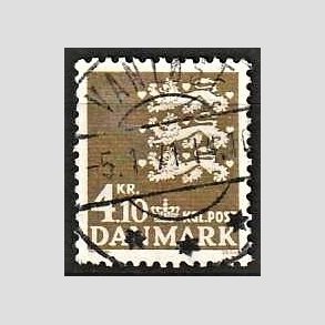 FRIMRKER DANMARK | 1970 - AFA 502 - Rigsvben 4,10 Kr. olivenbrun - Lux Stemplet Vanlse