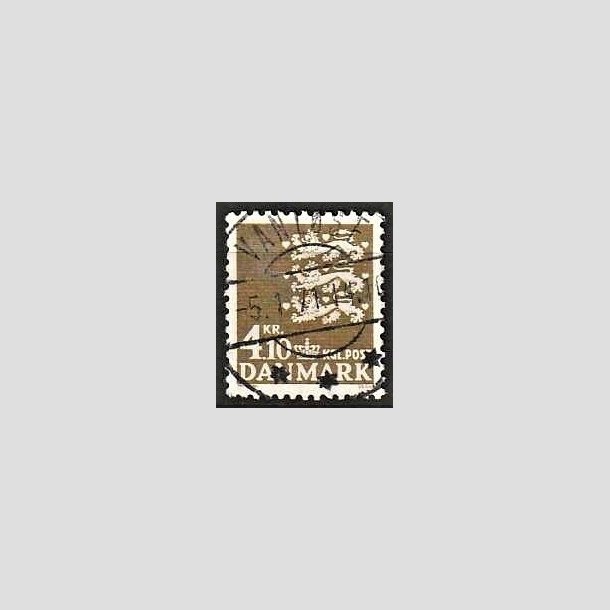 FRIMRKER DANMARK | 1970 - AFA 502 - Rigsvben 4,10 Kr. olivenbrun - Lux Stemplet Vanlse