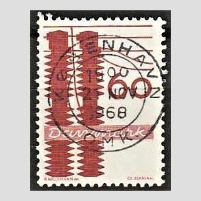 FRIM�RKER DANMARK | 1968 - AFA 475 - Danmarks industri - 60 �re r�dbrun - Pragt Stemplet