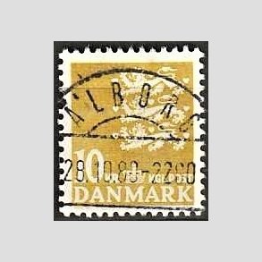 FRIMRKER DANMARK | 1976 - AFA 622 - Rigsvben 10 Kr. gul - Pragt Stemplet lborg