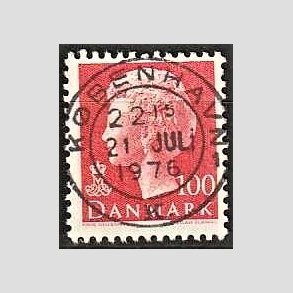 FRIMRKER DANMARK | 1976 - AFA 620 - Dronning Margrethe - 100 re rd - Pragt Stemplet Kbenhavn