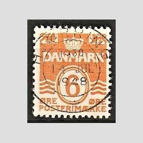 FRIM�RKER DANMARK | 1940 - AFA 254 - B�lgelinie 6 �re orangegul - Lux Stemplet Hj�rring