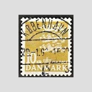 FRIMRKER DANMARK | 1976 - AFA 622 - Rigsvben 10 Kr. gul - Pragt Stemplet