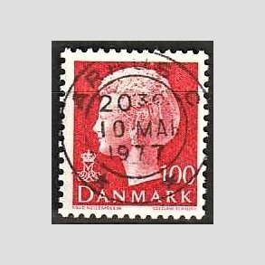 FRIMRKER DANMARK | 1976 - AFA 620 - Dronning Margrethe - 100 re rd - Pragt Stemplet rhus C